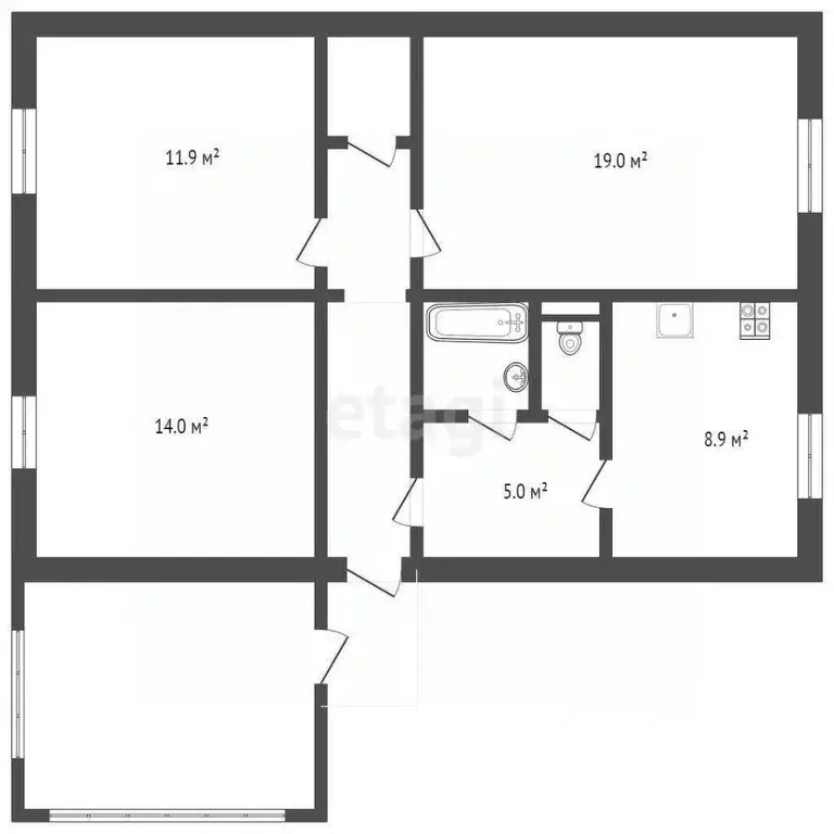 Дом в Брянская область, Почепский район, Бакланское с/пос, с. Лапино ... - Фото 1