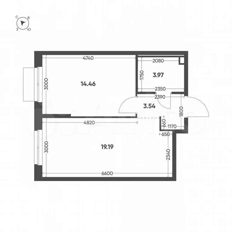 1-к. квартира, 41,1 м, 4/17 эт. - Фото 1
