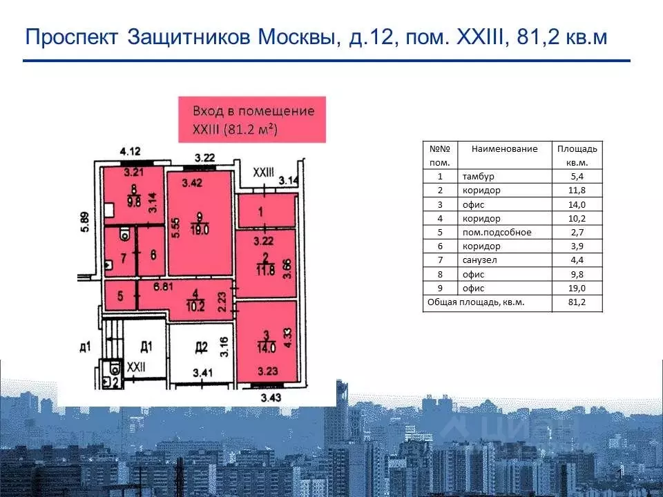 Помещение свободного назначения в Москва просп. Защитников Москвы, 12 ... - Фото 0