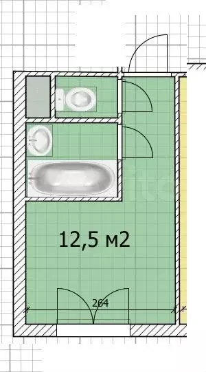 Квартира-студия, 12 м, 1/1 эт. - Фото 0