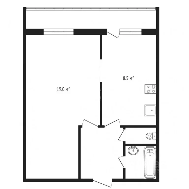1-к кв. Тюменская область, Тюмень Профсоюзная ул., 17 (35.0 м) - Фото 2