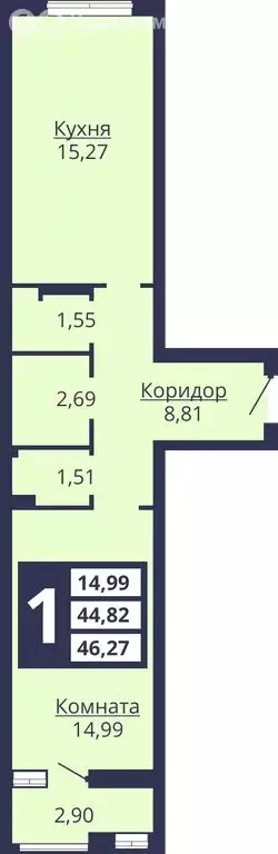 1-комнатная квартира: Екатеринбург, Коуровская улица, 13/3 (45.9 м) - Фото 0