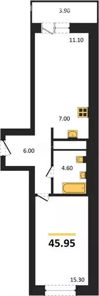 1-комнатная квартира: Ижевск, улица Архитектора П.П. Берша, 42 (45.95 ... - Фото 0