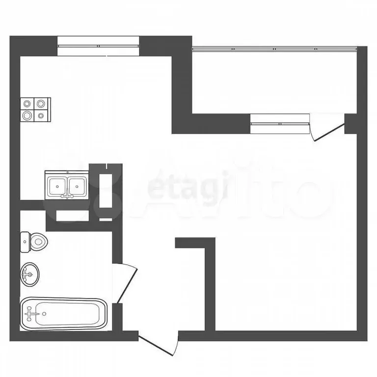 Квартира-студия, 32,4 м, 6/14 эт. - Фото 0