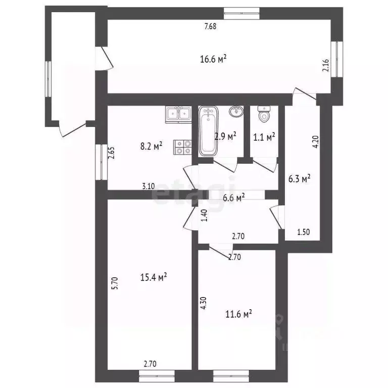2-к кв. Ямало-Ненецкий АО, Новый Уренгой Лимбяяха мкр, ул. Зеленая, 8 ... - Фото 2