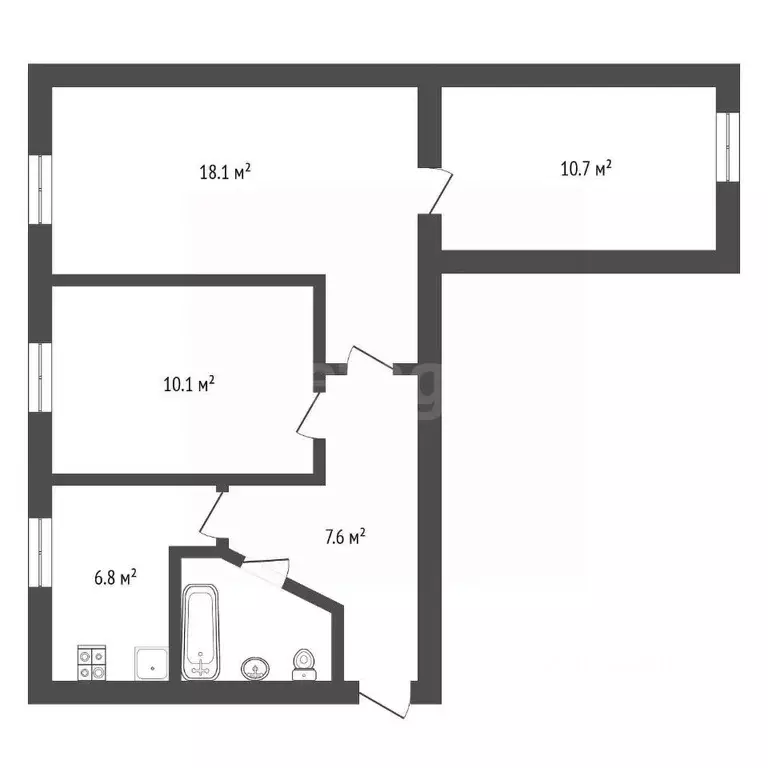 3-к кв. Воронежская область, Воронеж ул. Генерала Перхоровича, 7 (58.1 ... - Фото 2