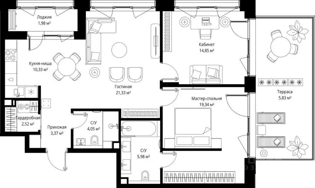 2-к кв. Московская область, Одинцовский городской округ, д. Ликино, ЖК ... - Фото 2