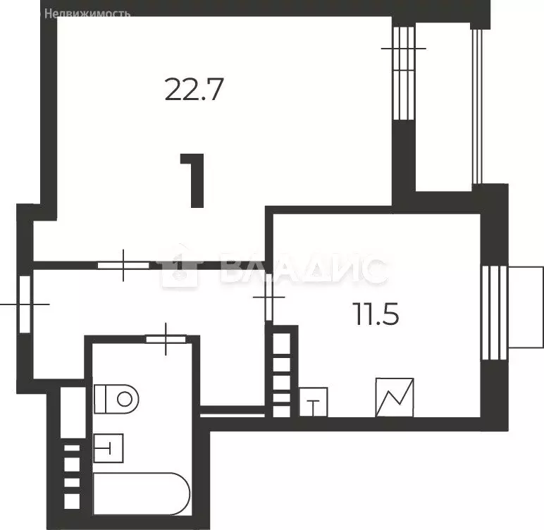1-комнатная квартира: Москва, Родниковая улица, 4А (45.8 м) - Фото 1