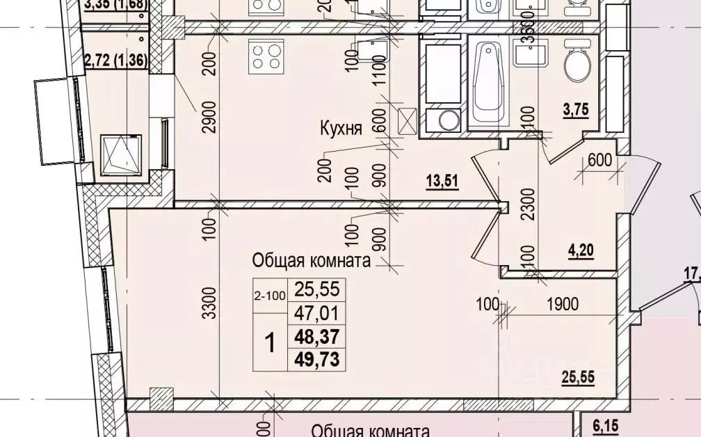 1-к кв. Саха (Якутия), Якутск ул. Чкалова, 47 (48.37 м) - Фото 1