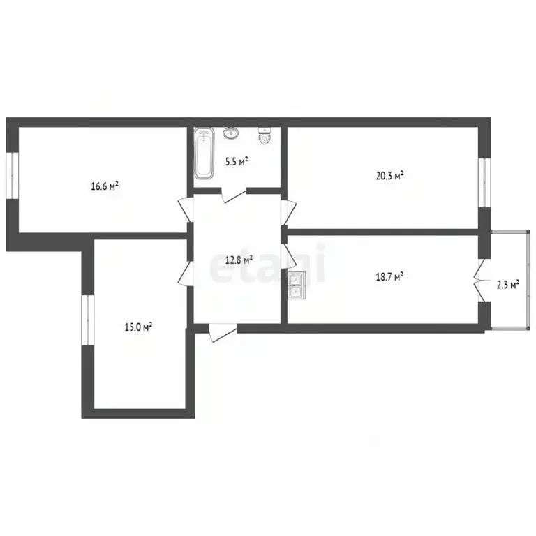 3-к кв. Калининградская область, Гурьевск ул. Генерал-лейтенанта ... - Фото 2