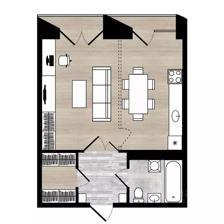 2-к кв. Ярославская область, Ярославль Республиканский проезд, 1 (41.8 ... - Фото 1