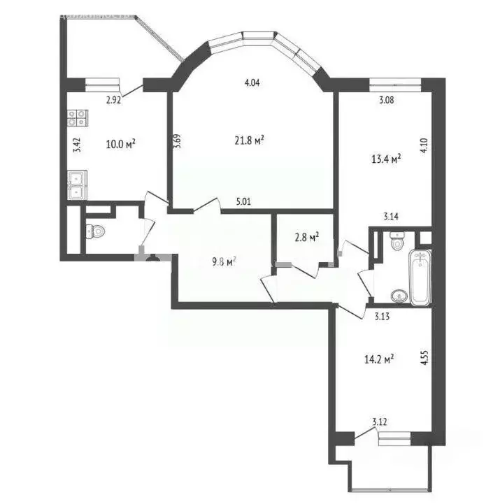 3-комнатная квартира: Москва, улица Молодцова, 29к2 (81.6 м) - Фото 1