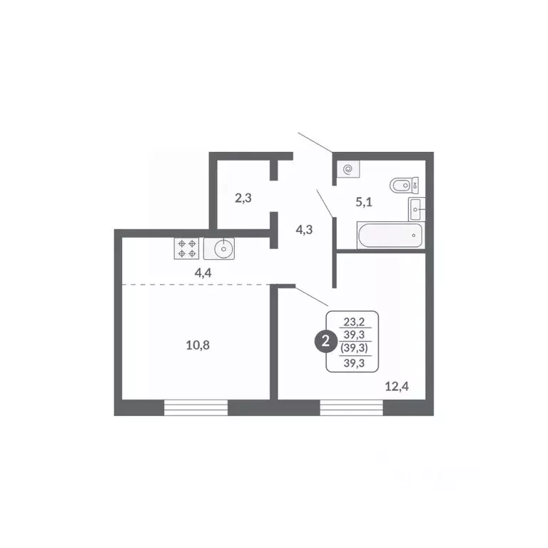 2-к кв. Кировская область, Киров ул. Потребкооперации, 34 (39.3 м) - Фото 1