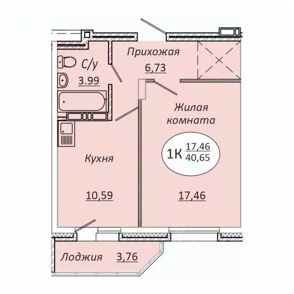 1-к кв. Новосибирская область, Новосибирск 2-я Воинская ул., 51 (40.65 ... - Фото 0