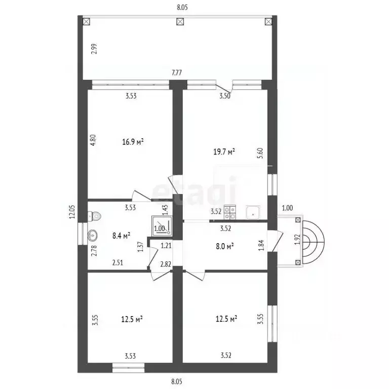 Дом в Севастополь с. Резервное, ул. Евгения Вишнякова, 16 (100 м) - Фото 2