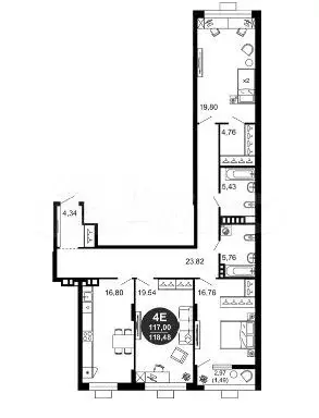 3-к. квартира, 118 м, 6/10 эт. - Фото 0