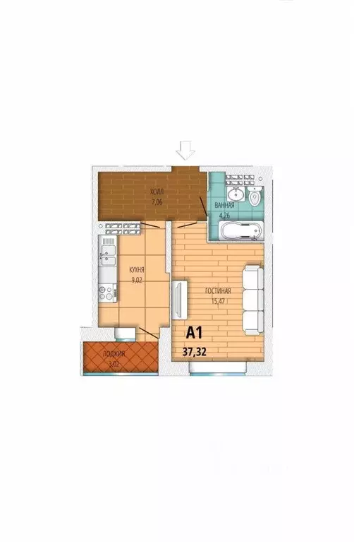 1-к кв. Свердловская область, Екатеринбург ул. Шаумяна, 87 (36.0 м) - Фото 2