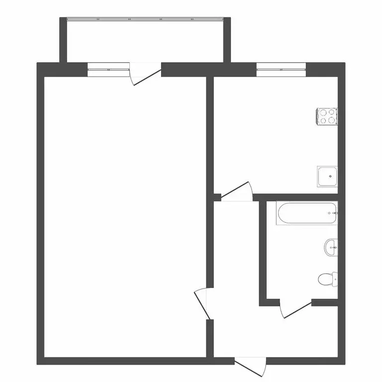 1-комнатная квартира: Тюмень, улица Республики, 156 (30.3 м) - Фото 1