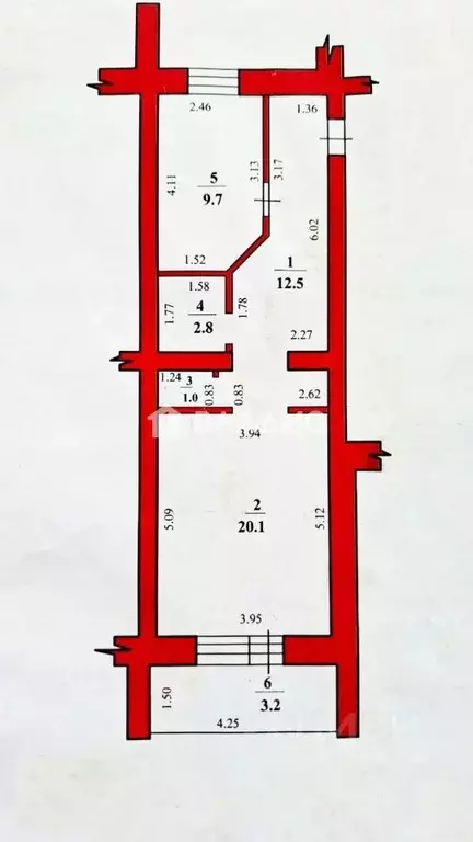 1-к кв. Башкортостан, Стерлитамак ул. Артема, 149 (46.1 м) - Фото 2