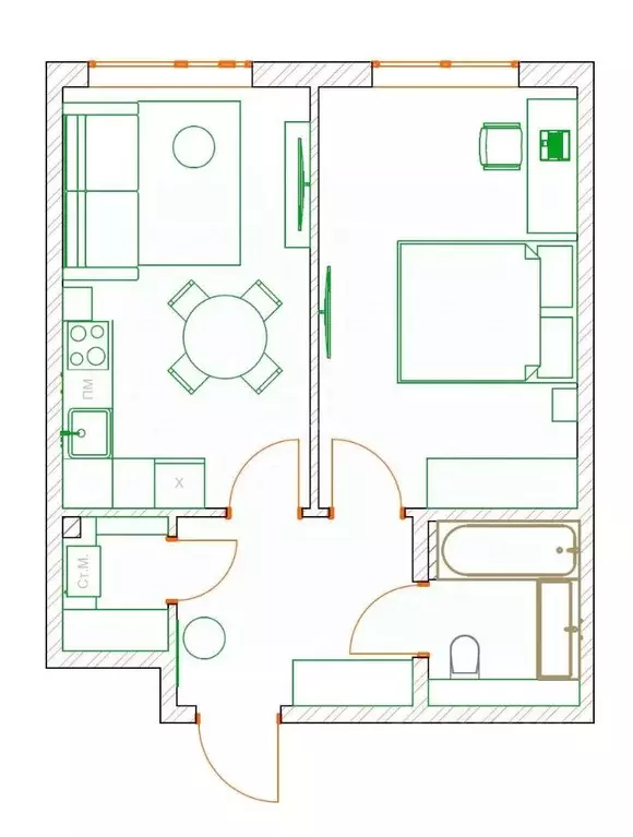 2-к кв. Татарстан, Казань ул. Николая Ершова, 65В (43.0 м) - Фото 1