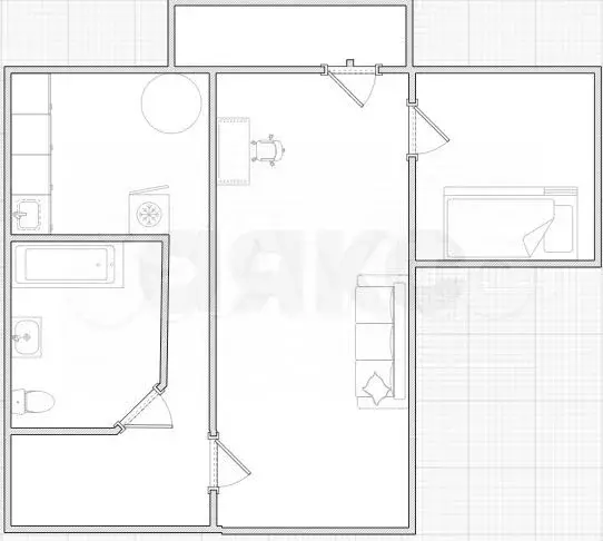 2-к. квартира, 39 м, 3/5 эт. - Фото 0