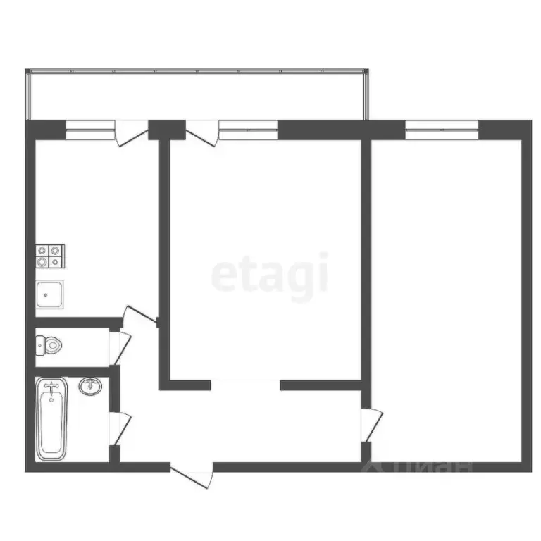 2-к кв. Томская область, Томск Спичфабрика мкр, ул. Междугородная, 28 ... - Фото 2