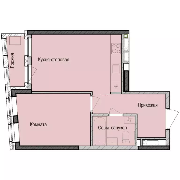 1-комнатная квартира: Казань, жилой район Седьмое Небо, ЖК Унай (37.9 ... - Фото 0