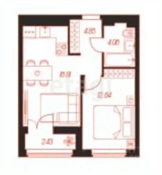 1-к кв. Тульская область, Тула ул. Каракозова, 75 (40.79 м) - Фото 1