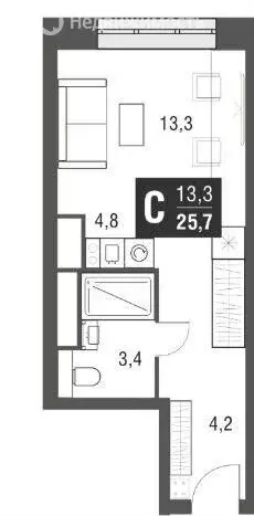 1-комнатная квартира: Москва, проезд Серебрякова, 11к1 (25 м) - Фото 1