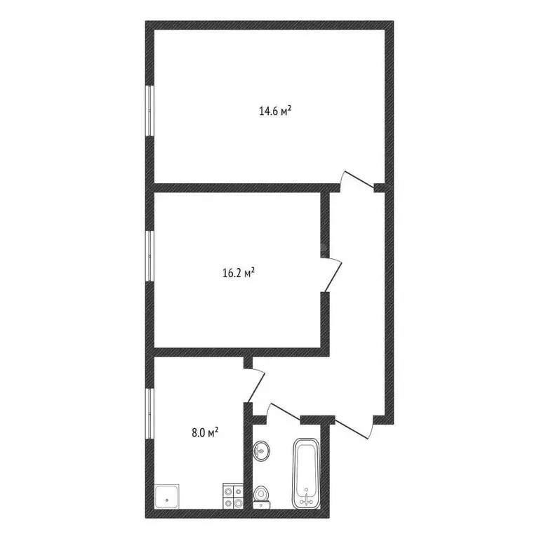 2-комнатная квартира: Черкесск, улица Демиденко, 153А (54.2 м) - Фото 2