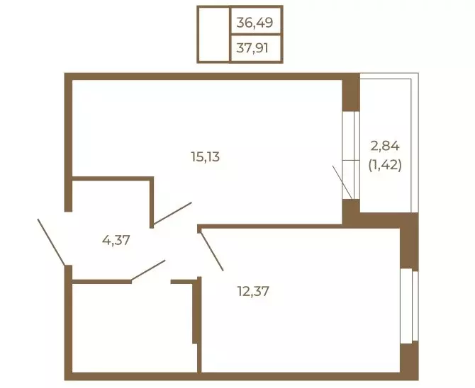 1-комнатная квартира: Сертолово, ЖК Новая История (37.91 м) - Фото 2