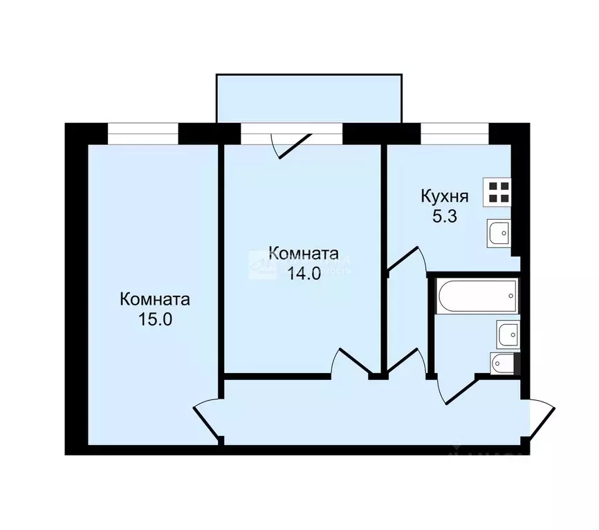 2-к кв. Москва Ленинградский просп., 54А (44.3 м) - Фото 1