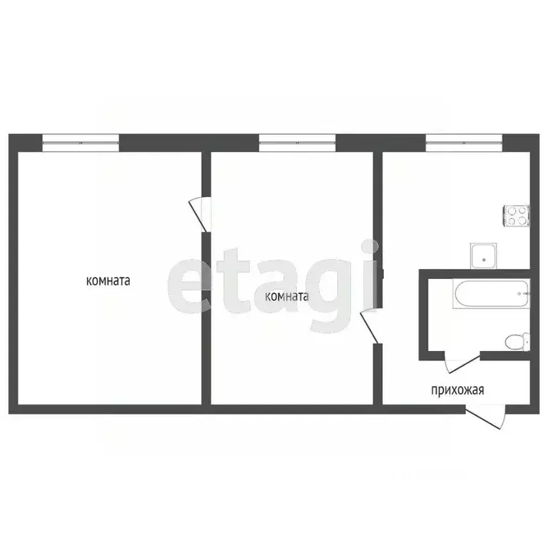 2-к кв. Смоленская область, Смоленск ул. Ломоносова, 15Б (46.8 м) - Фото 1