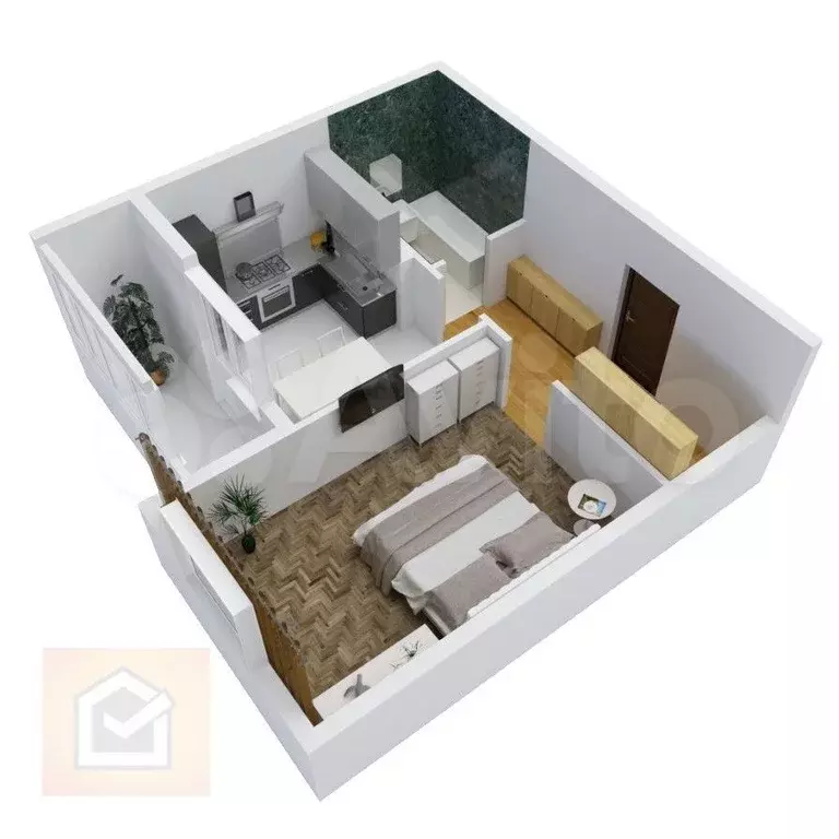 1-к. квартира, 39,1 м, 5/9 эт. - Фото 1