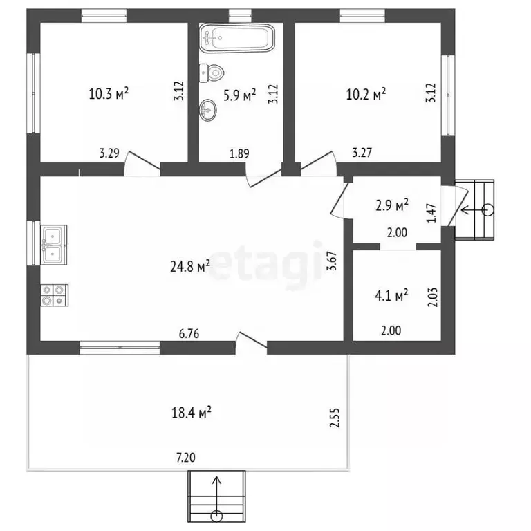 Дом в Калининградская область, Гурьевский муниципальный округ, пос. ... - Фото 2