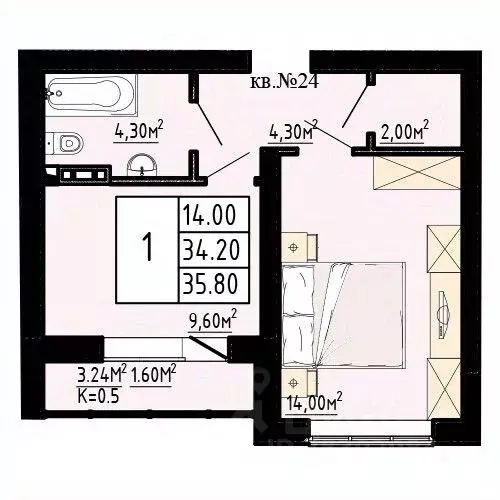 1-к кв. Ленинградская область, Коммунар г. Гатчинский муниципальный ... - Фото 1
