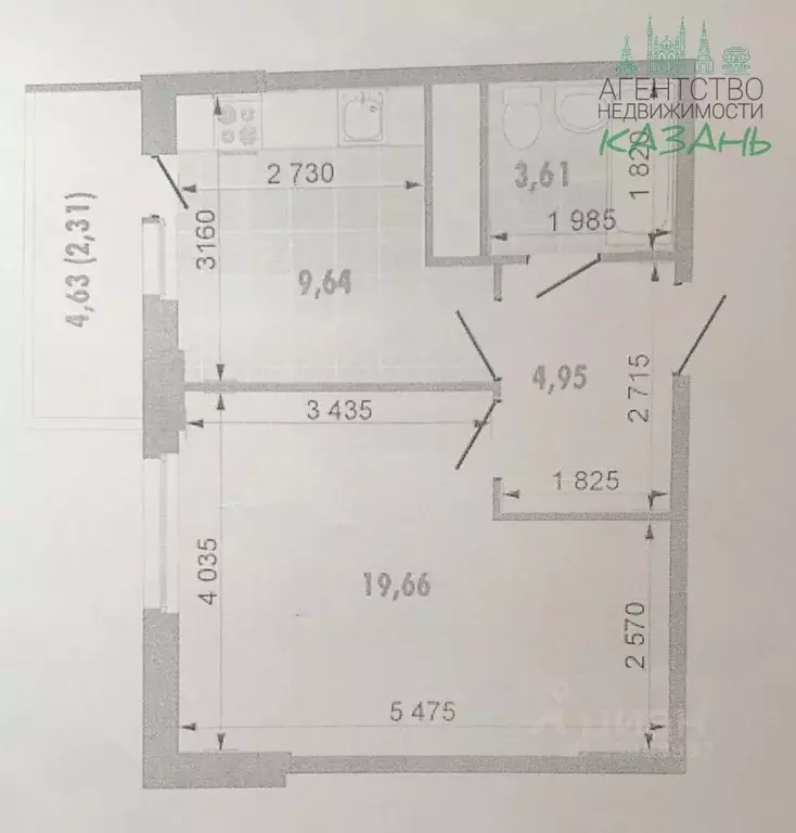 1-к кв. Татарстан, Казань просп. Победы, 139к3 (38.0 м) - Фото 2
