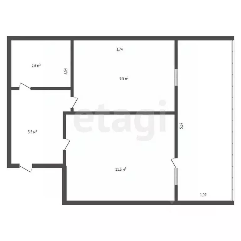 1-к кв. Амурская область, Благовещенский район, с. Чигири Лесная ул., ... - Фото 2