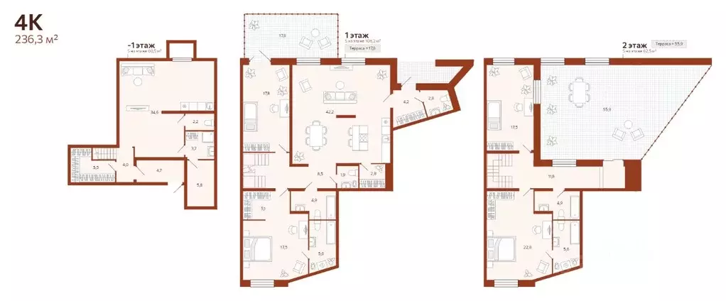 4-к кв. Тюменская область, Тюмень ул. Новаторов, 28 (236.26 м) - Фото 0