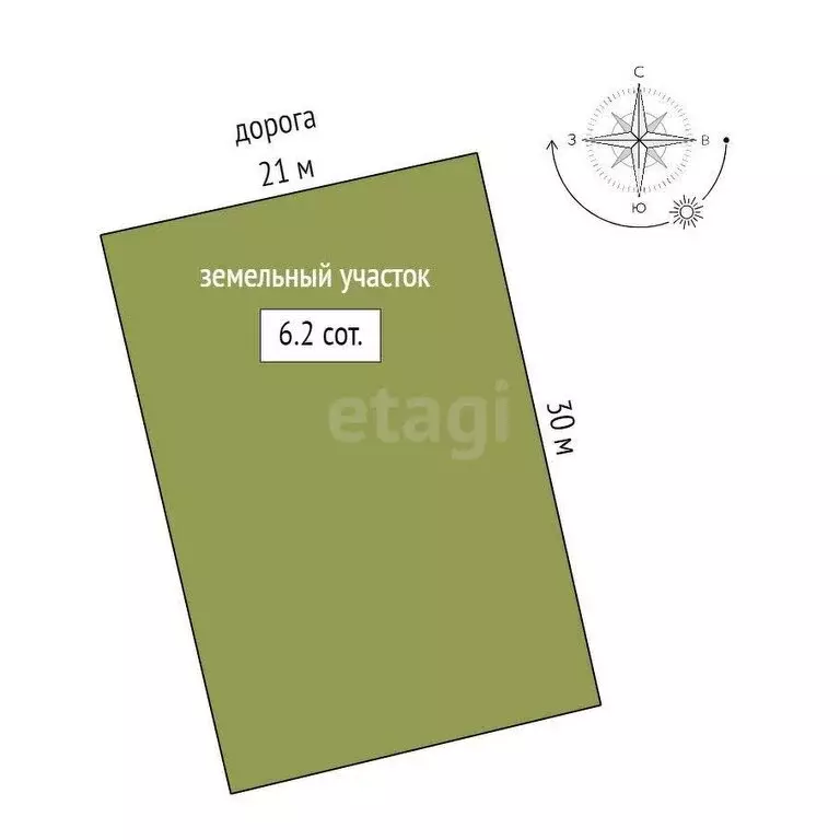 Участок в Таганрог, садовое товарищество Рассвет (6.2 м) - Фото 1