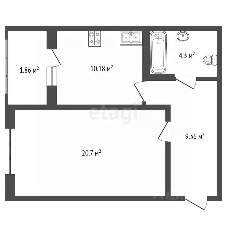 1-к кв. Москва Алтуфьевское ш., 77к1 (55.0 м) - Фото 2