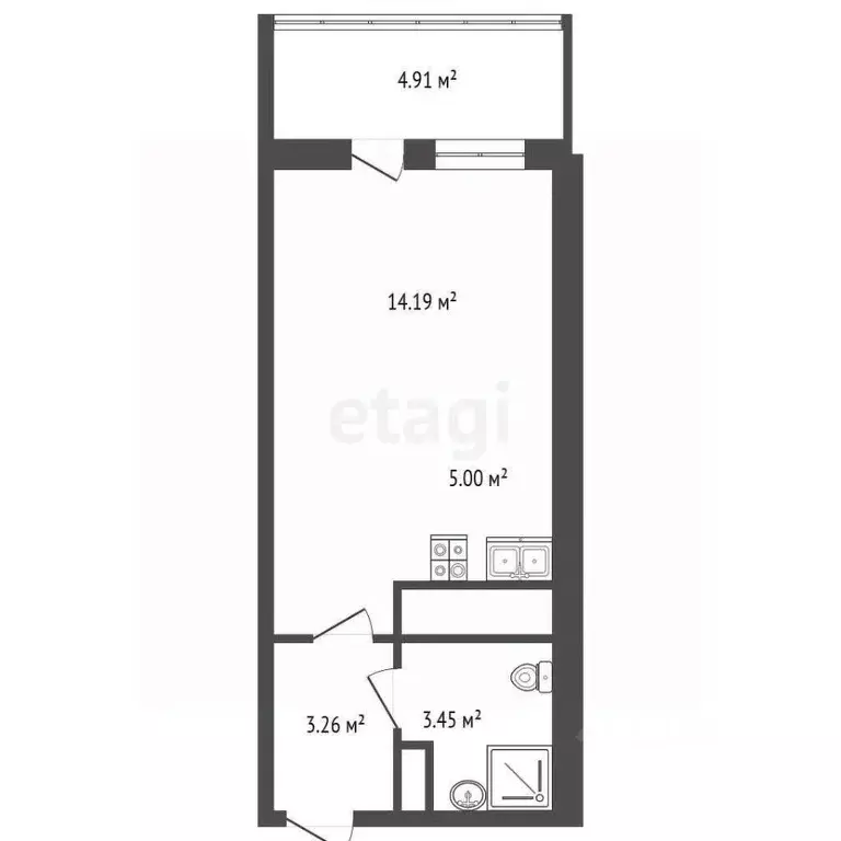 Студия Ленинградская область, Мурино Всеволожский район, ул. Шувалова, ... - Фото 2