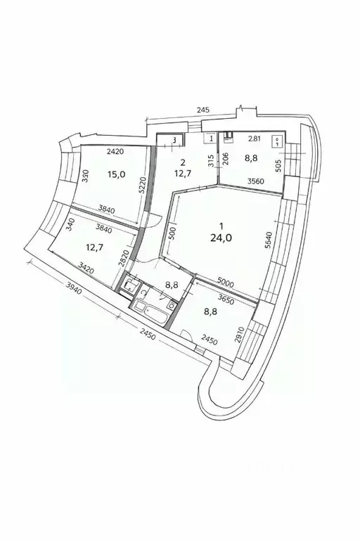 4-к кв. Томская область, Томск Студенческая ул., 15 (76.6 м) - Фото 2