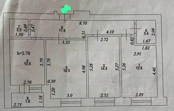 3-к кв. Татарстан, Казань ул. Зур Урам, 7А (75.0 м) - Фото 1