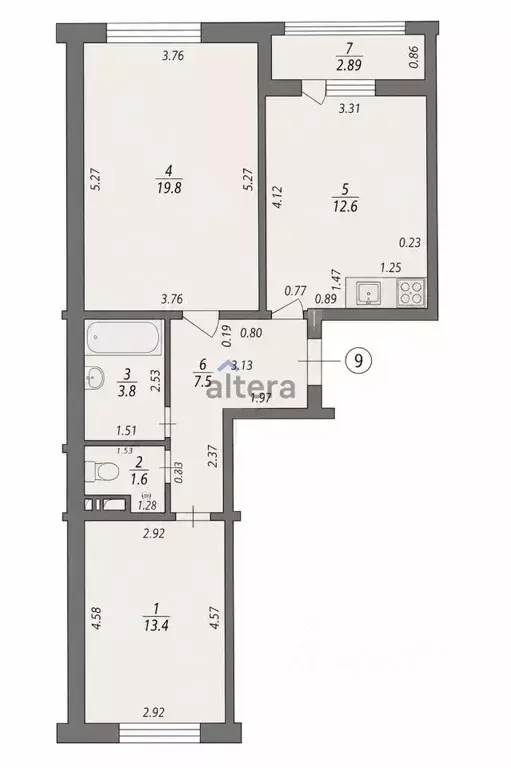 2-к кв. Татарстан, Казань ул. 25 Октября, 5Ак2 (61.6 м) - Фото 2