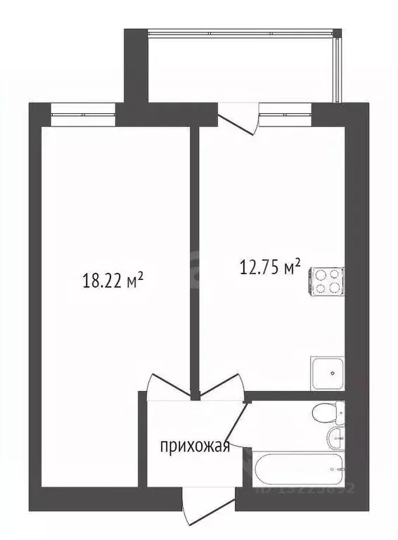 1-к кв. Вологодская область, Вологда ул. Космонавта Беляева, 32к2 ... - Фото 2