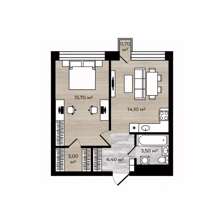 1-к кв. Ярославская область, Ярославский муниципальный округ, пос. ... - Фото 1