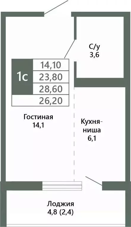 1-к кв. Кемеровская область, Кемерово 64-й мкр, Лучи жилой комплекс ... - Фото 1
