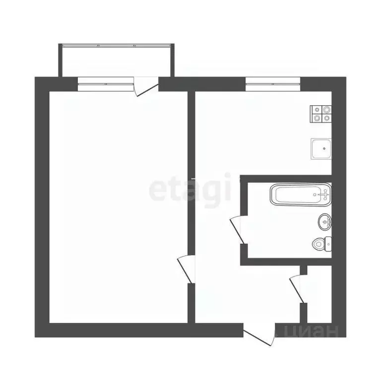 1-к кв. Смоленская область, Смоленск ул. Крупской, 73А (32.0 м) - Фото 1