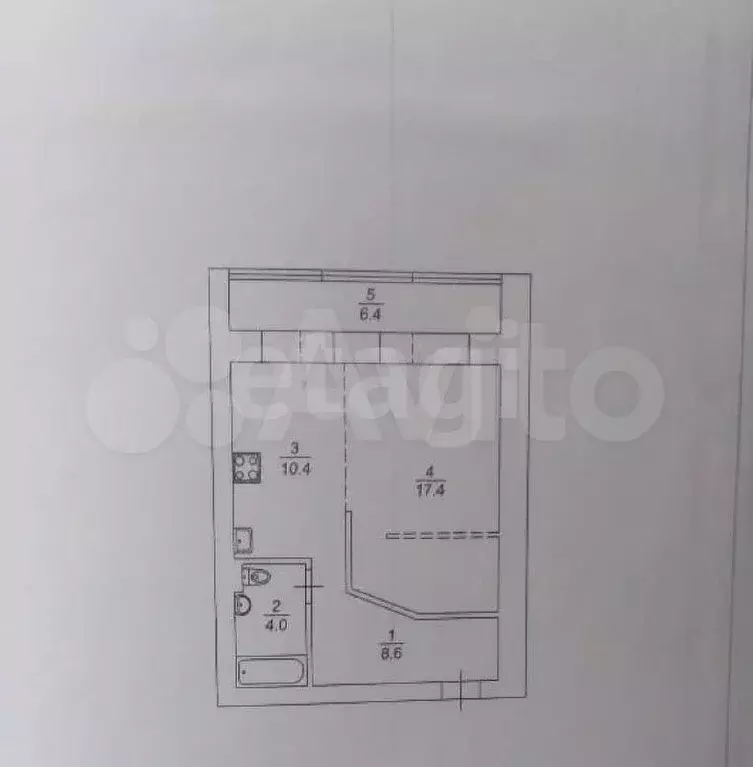 1-к. квартира, 46,8 м, 6/10 эт. - Фото 0